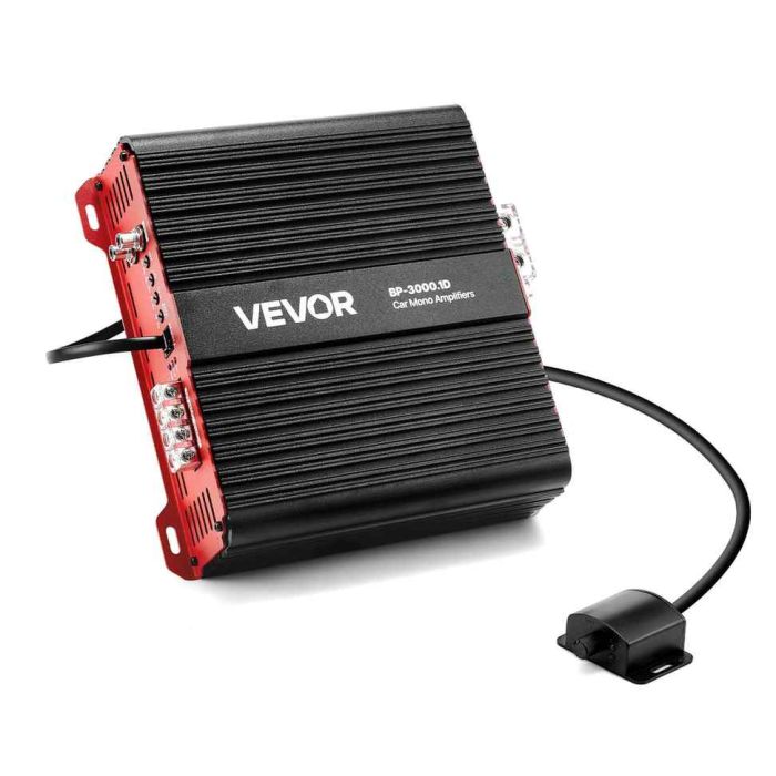 Monovahvistin autoon VEVOR BP-3000.1D, 3000 W, yksi kanava, 1/2/4 Ω, 221 × 225 × 67 mm