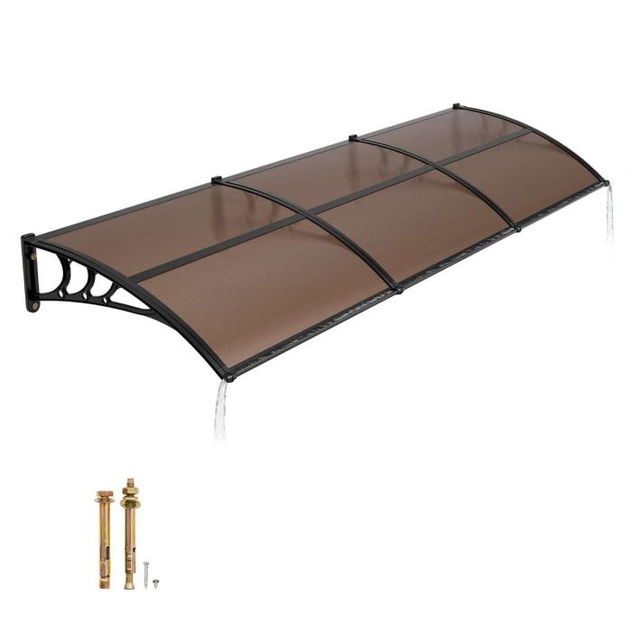 Дверной козырёк VEVOR CZPC40X120B-C, Коричневый, 965 × 2975 × 275 мм