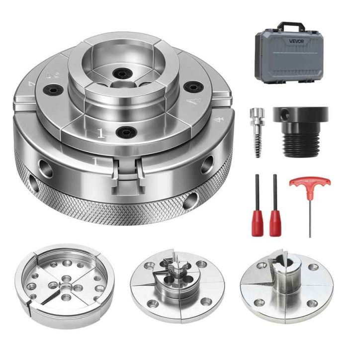 Puunsorvin istukka VEVOR CK4-4S-4SET-SS, 4 leukaa, 100 × 100 × 72 mm