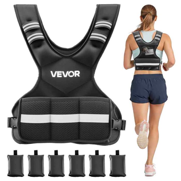 Säädettävä painoliivi VEVOR JS-VEST006-3, 6 painopakettia, 410 × 400 × 70 mm