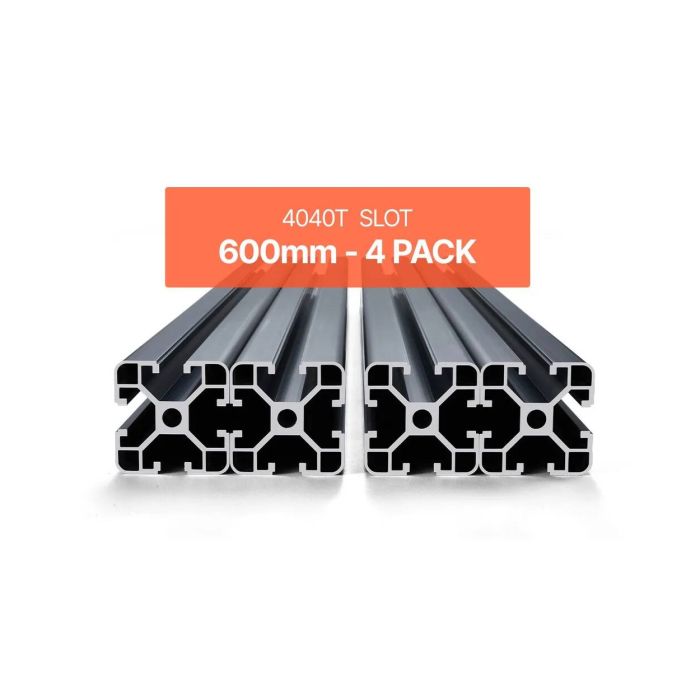 4 kpl 23,6 tuuman T-muotoisia 4040-alumiiniprofiileja, mustia, anodisoituja, CNC- ja 3D-tulostimille