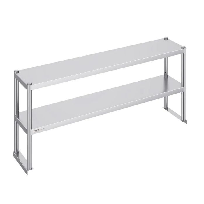 Kaksinkertainen ruostumattomasta teräksestä säädettävä ylähylly 12x60 tuumaa