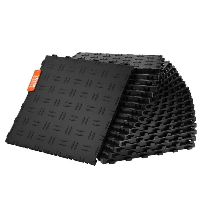 Противоскользящая напольная плитка для гаража, 12x12 см, черная, 25 шт.