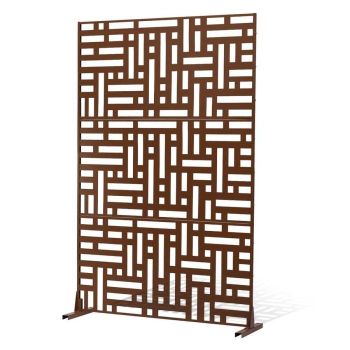 Metallinen näkösuoja 91x183 cm, ulko- ja sisäkäyttöön, ruskea