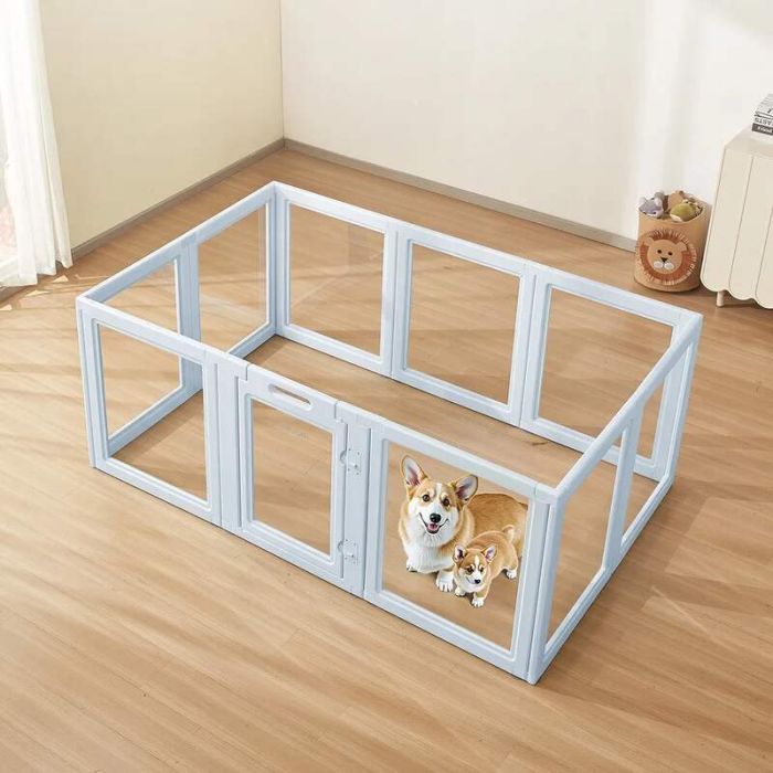 Koiran synnytyslaatikko, kirkasta muovia, 1,9x1,2x0,7 m, lintuhäkki suurille koirille