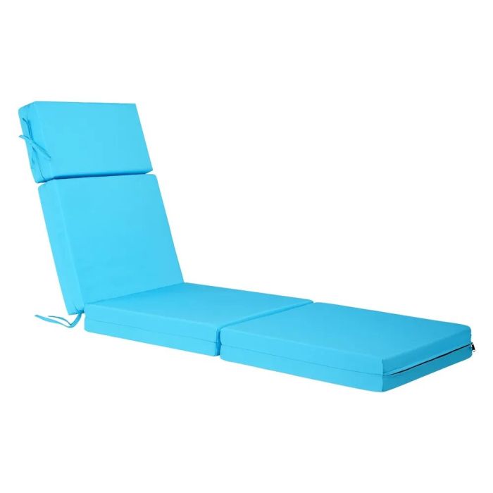 Комплект из 2 подушек для шезлонга, 183x53x10 см, водонепроницаемые, бирюзовые.