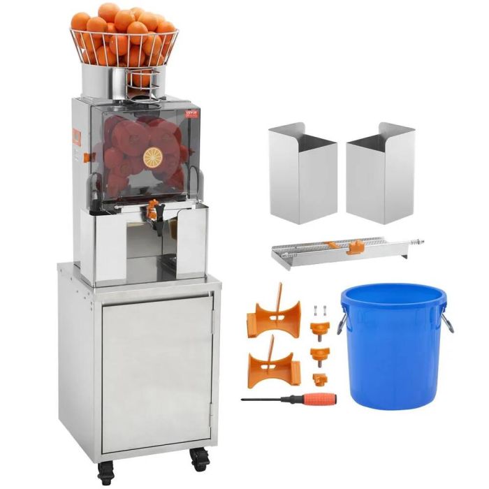 Ammattimainen ruostumattomasta teräksestä valmistettu appelsiinimehupuristin, 120 W, automaattinen