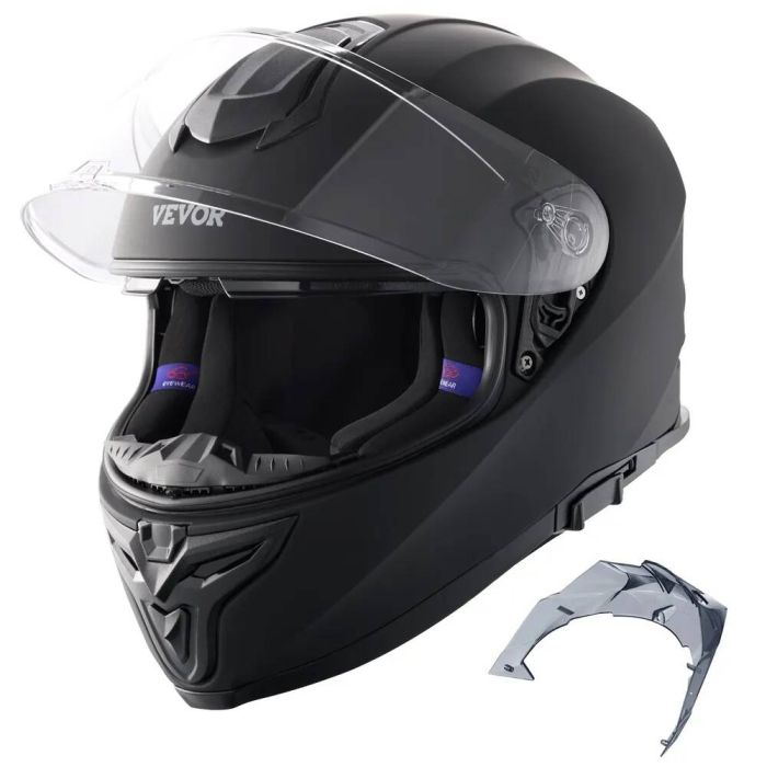 Suljettu moottoripyöräkypärä ABS, Bluetooth, vaihdettava linssi, DOT