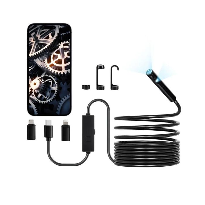 Endoskooppikamera LED-valolla, HD 1920P, IP67, 5 m kaapeli, Android/iOS