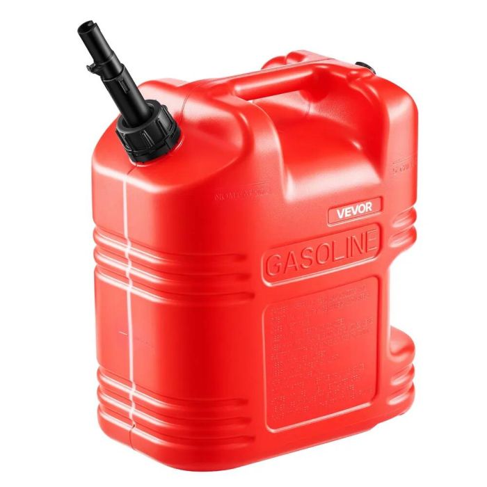 Kannettava punainen bensiinisäiliö, 19 l, kaatonokalla ja asteikolla