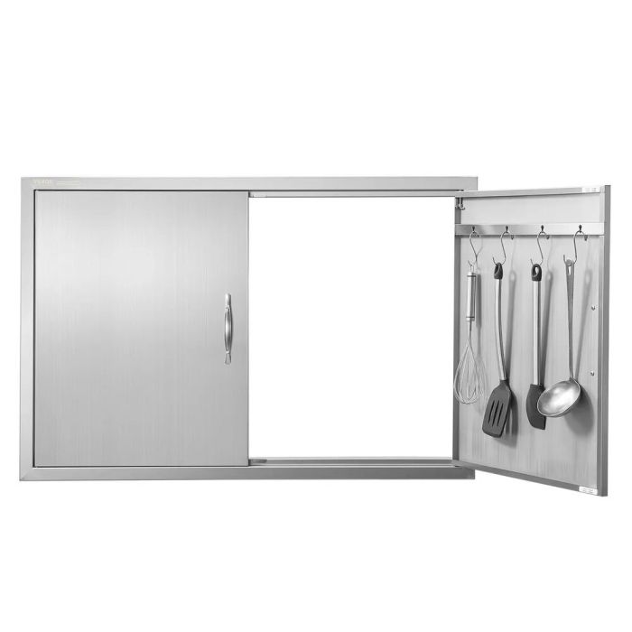 Ulkokeittiön kaksoisgrilliluukku ruostumattomasta teräksestä 990x660 mm