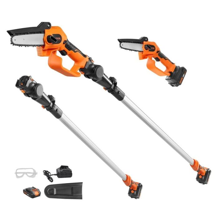 2-in-1 akkukäyttöinen oksasaha ja minimoottorisaha, 20 V, 5 tuuman laippa