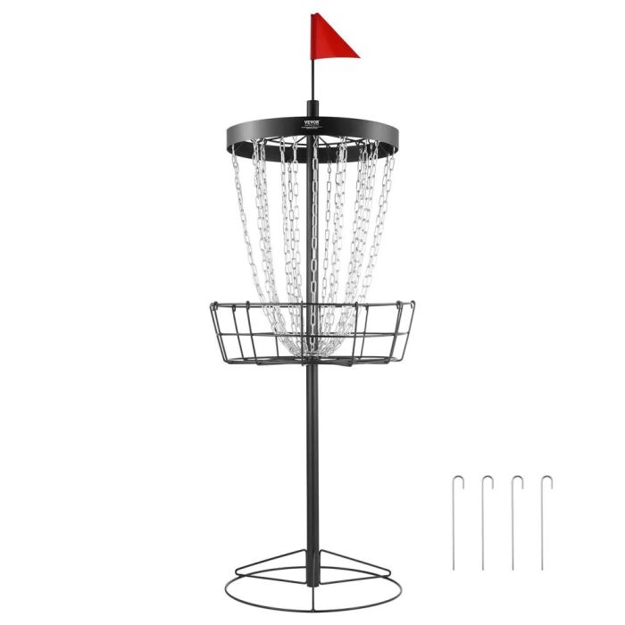 Frisbeegolflaukku 24 ketjulla, terästä, musta, kannettava
