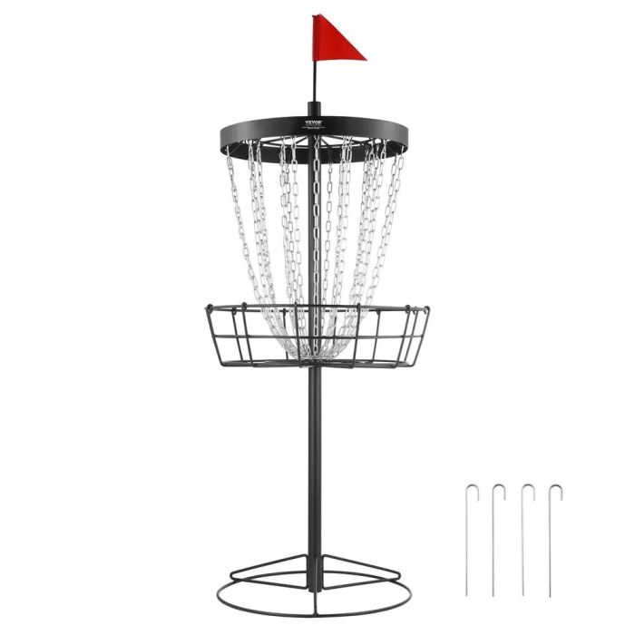 Frisbeegolflaukku 24 ketjulla, terästä, musta, kannettava