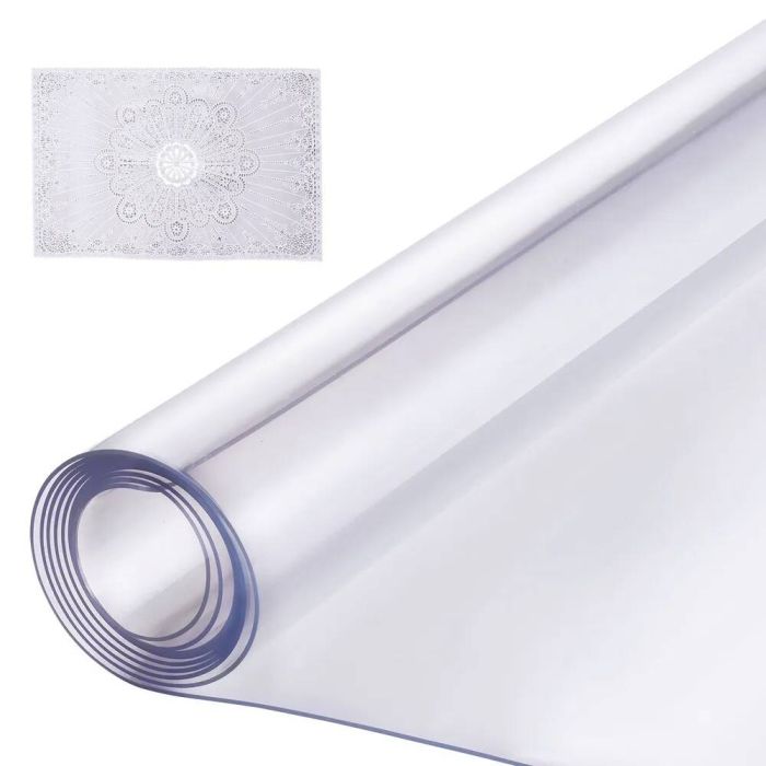 Kirkas muovinen suorakaiteen muotoinen pöytäliina, 24x96 tuumaa, PVC