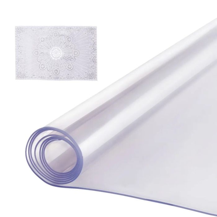 Прозрачная прямоугольная пластиковая скатерть, 42x60 дюймов, ПВХ 2 мм.