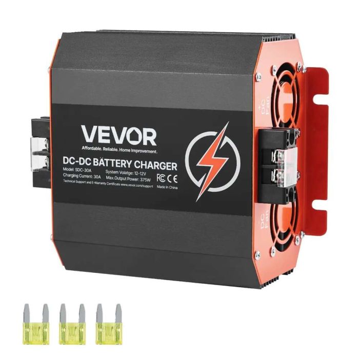 12 V 30 A akkulaturi, 375 W, lyijy-, litium-, AGM-, geeli-, täytetty akku