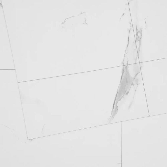 Itseliimautuvat vinyylilattialaatat, 390 x 23,6 cm, 1,5 mm, valkoinen marmori