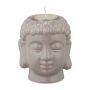 Kynttilänjalka "Buddha" 9,5x8x8cm, vaaleanharmaa