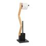 WC-paperiteline WC-harjalla 75x18,5x18,5 cm, vaaleanruskea/harmaa/musta