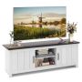 TV-pöytä 145x39,5x49,5cm, valkoinen/tummanruskea