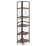 Напольная полка 35,5x35,5x159,5 см, черно-коричневого цвета