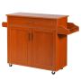 Кухонный остров на колесах 116x40x85см, коричневого цвета