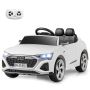 Lasten sähköauto 98x49x43cm, valkoisen/mustan värinen