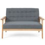 Sohva 114x72x77cm, harmaa/vaaleanruskea