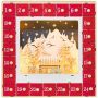 Adventtikalenteri Homcom 34x7x34cm, vaaleanruskea/punainen väri