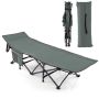 Туристическая складная кровать 185x67x54см, серо-черного цвета