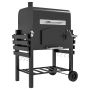 Hiiligrilli savustimella Outsunny 124x66x112cm, musta/hopea