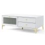 TV-taso 120x62x46cm, valkoinen/kultainen
