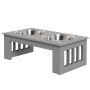 Kulhot telineellä PawHut 44x24x15cm, harmaa/hopea väri