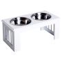 Миски с подставкой PawHut 58,4x30,5x25,4см, белого/серебристого цвета
