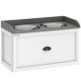 Kulhot jalustalla PawHut 60x30x36cm, valkoinen/hopea
