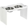Миски с подставкой PawHut 63x30x38см, белый/серебристый