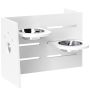 Kulhot jalustalla PawHut 63x58,5x40cm, valkoinen/hopea