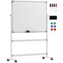Kaksipuoleinen magneettitaulu Homcom 127x50x165cm, valkoinen/harmaa