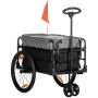 Polkupyörän peräkärry Homcom 130x64x103cm, musta/harmaa väri