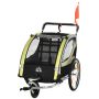 Lasten polkupyörän peräkärry Homcom 142x75x101cm, musta/keltainen