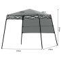Paviljonki 210x210x210cm, harmaa/musta