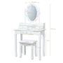 Туалетный столик с табуретом 75x40x143,5см, белого цвета