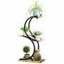 Подставка для цветов Outsunny 46x25x91см, чёрно-светло-коричневого цвета