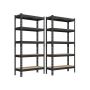 Комплект из 2 полок для хранения 30x75x150 см, черный