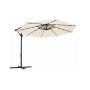 Varjo Ø 300 cm LED-valoilla (aurinkokäyttöinen) ja jalustalla, beige