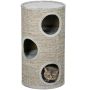 Домик для кошек с когтеточкой PawHut 38x70см, серо-белый