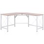 Угловой стол Homcom 150x150x76 см, белый/светло-коричневый