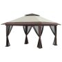Ulkopaviljonki Outsunny 392x392x283cm., ruskea/beige