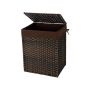 Pyykkikori polyrottingista, tilavuus 90 litraa, ruskea